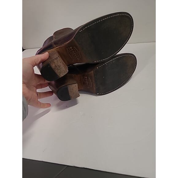Bed Stu Yell Bootie Women Size 8 Leather Ankle Boot Brown Two Toned Side Zip - Picture 11 of 12